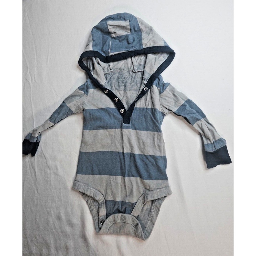 Carter's Baby Boys 9M Hooded One-Piece Romper Navy Blue Cotton‎
